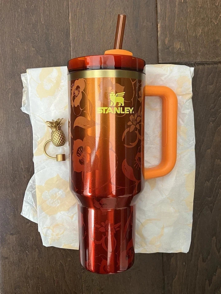 Stanley x Karol G 40oz Quencher H2.0 Tumbler - Gold Floral